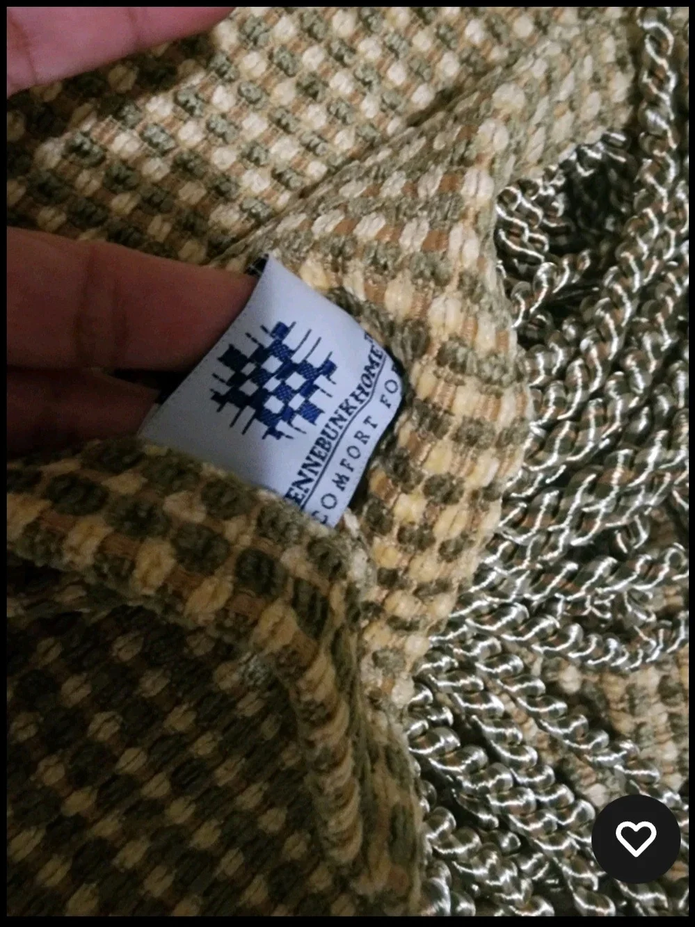 Woven Fringe Throw Blanket in Celery/sage Color / Brand Kennebunk